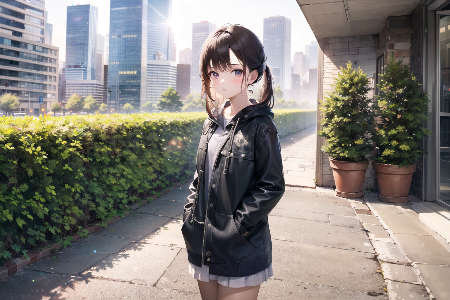 00401-2269441947-(masterpiece, excellent quality, high quality, highres _ 1.5), (1girl, solo), solo focus, sky, city, skyscrapers, pavement, tree.png