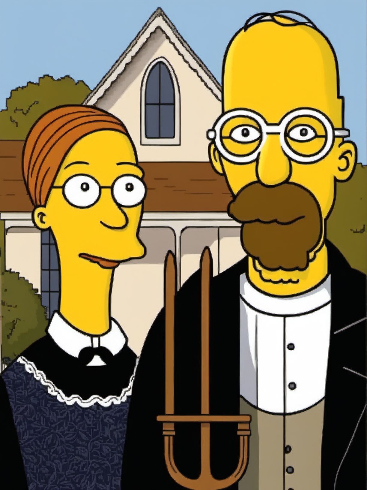 00015-20230820151148-556-american gothic by grant wood, simpstyle _lora_SDXL-simpstyle-Lora_1_, Very detailed, clean, high quality, sharp image.jpg