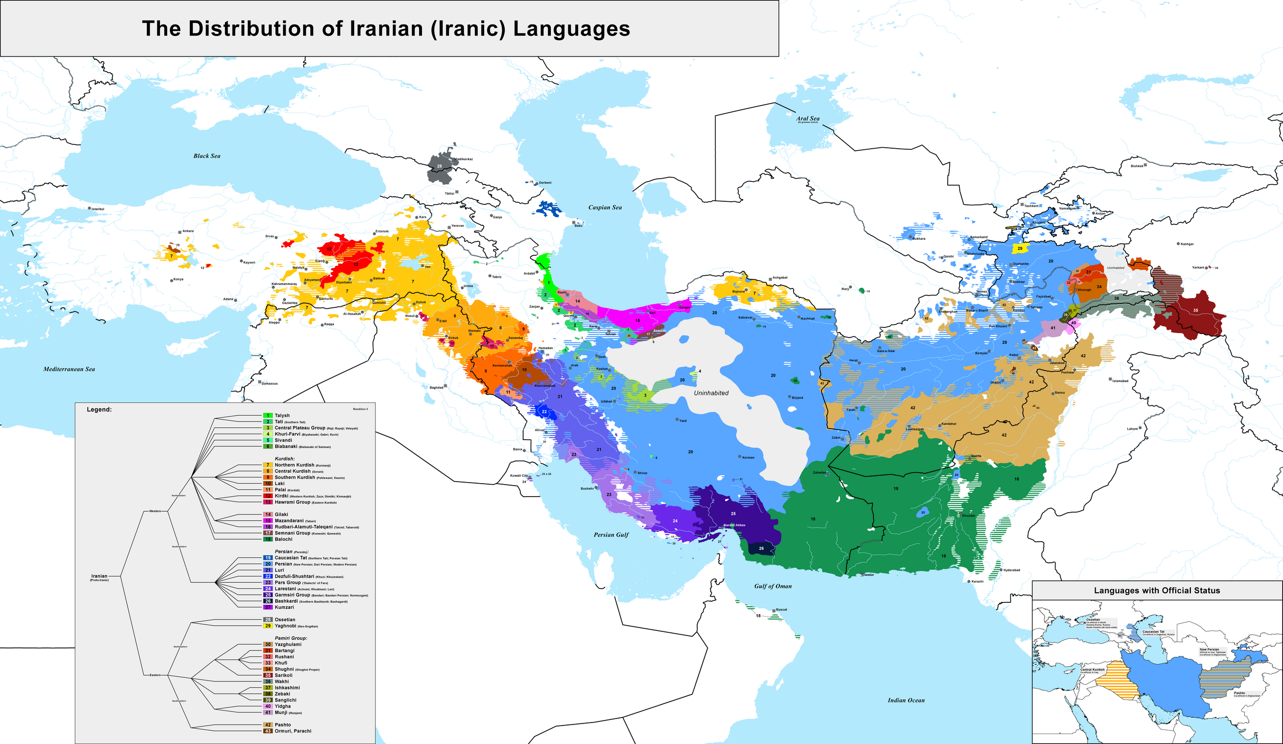 Iranian Language Map